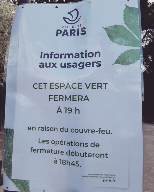 horaires exceptionnles, panneau annonçant la fermeture à 19h