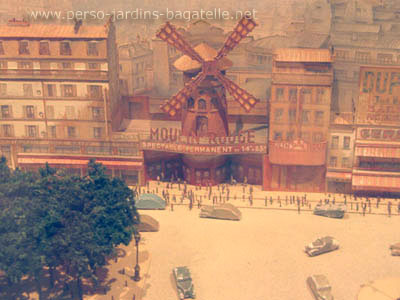 Dtail d'une maquette reprsentant le moulin rouge