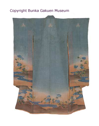 Kimono de cérémonie bleu-gris